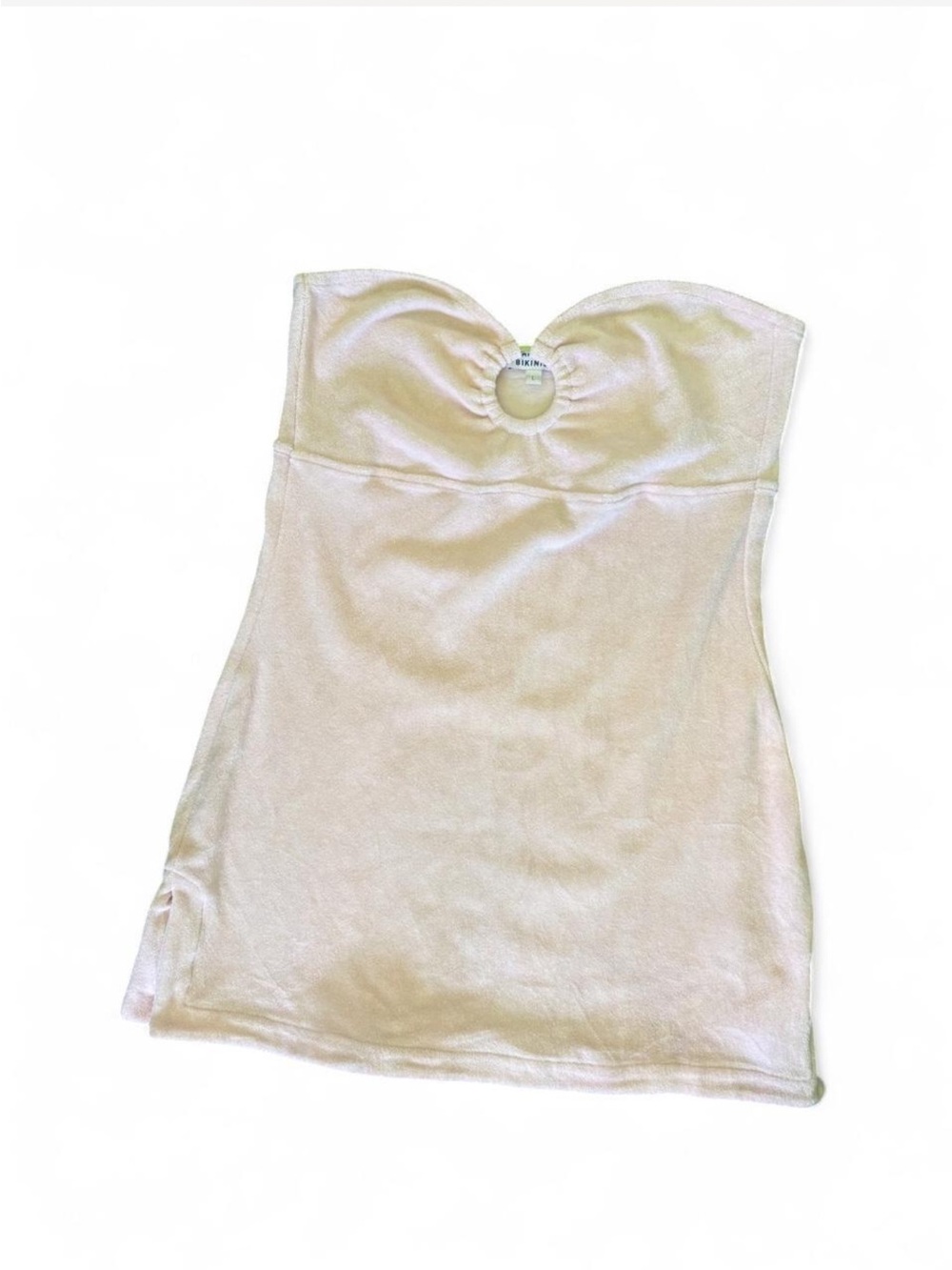 Frankie’s bikinis pastel pink terry sleeveless mini cover up dress L euro summer